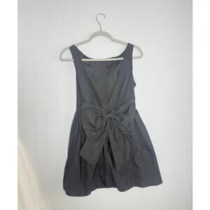 Black A-Line Dress with Bow Back